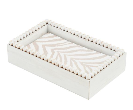 MP white beaded guest towels