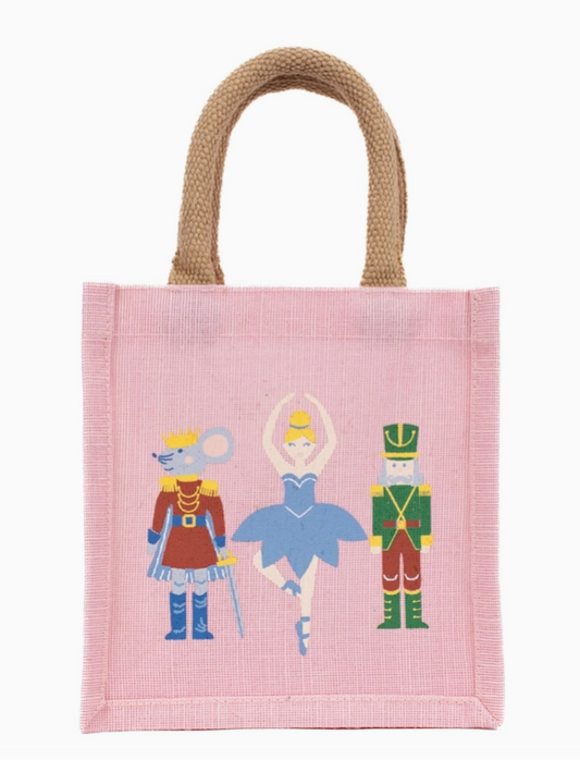 TRS Nutcracker Waltz Juco Petite Gift Tote Light Pink/Multi