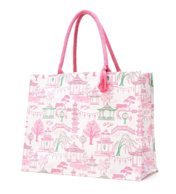 TC Mahjong Block Print Tote Bag
