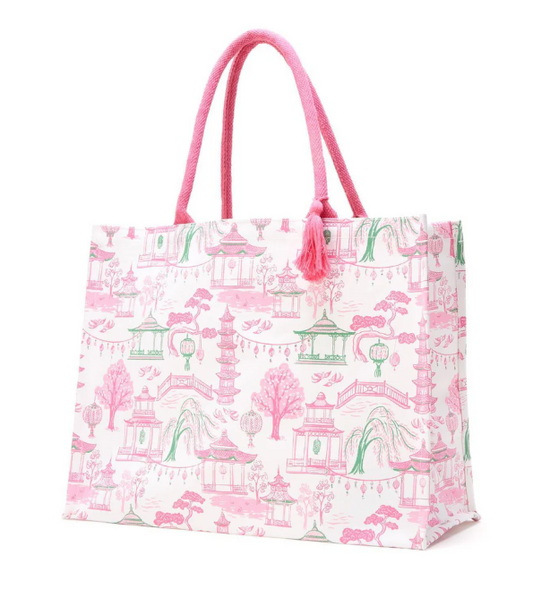 TC Mahjong Block Print Tote Bag