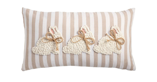 MP Lumbar White Bunny Embroidered Pillow