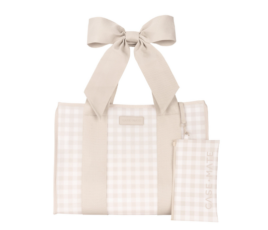 Case Mate Jelly Tote Latte Gingham Bow