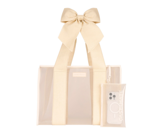 Case Mate Jelly Tote Ecru Raffia Bow