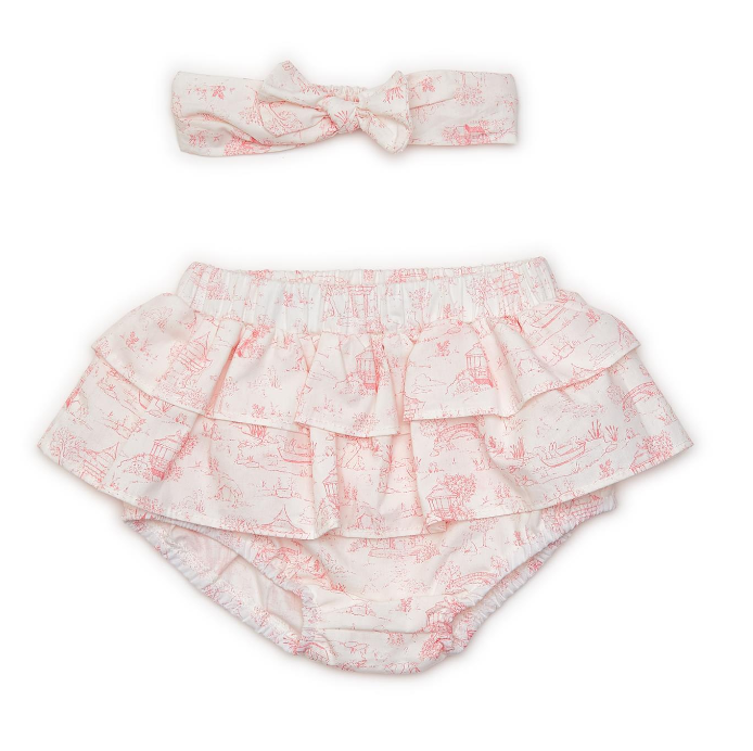 TC Ruffled Diaper Cover and Headband Set