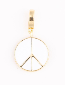 MM Girl Charm Luxe White Peace Sign