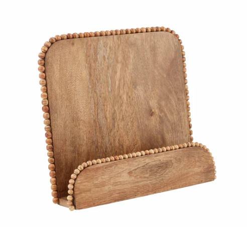 MP wood beaded cookbook holder