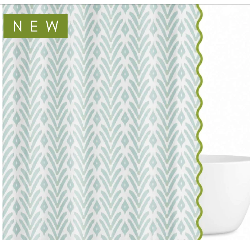 Laura Parke Scalloped Shower Curtain