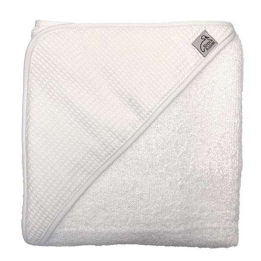 S&L Hooded Towel - White Waffle