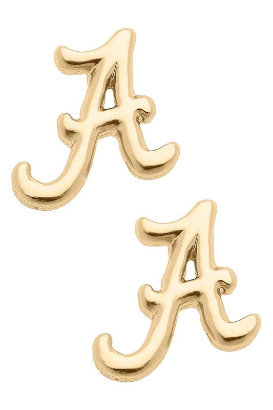 Canvas Bama Gold Stud Earrings
