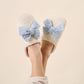 Fuzzy Slippers-Betty Bow Light Blue (Mixed - 2 S/M and 2 M/L