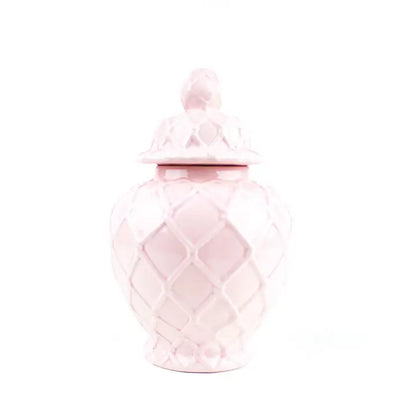 Pink Textured Ginger Jar