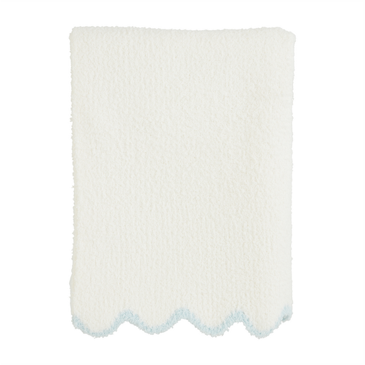 Mp Chenille Blanket - Blue Scallop