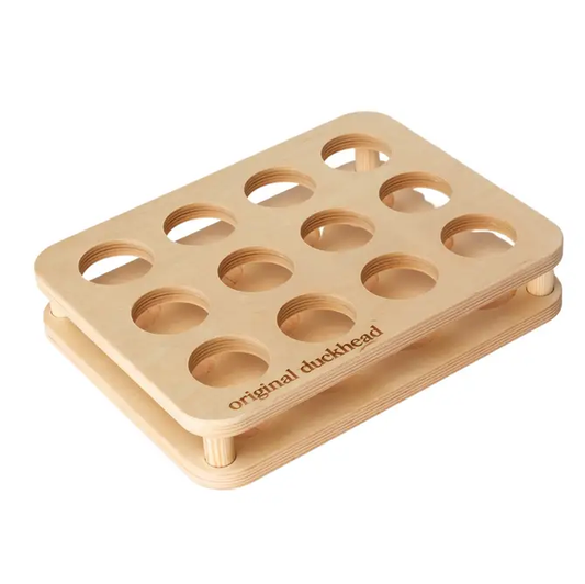 12-Slot Handmade Wooden Umbrella POS Display