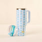 TDE 40 oz Lifestyle Flip Straw Tumbler-Oh So Fancy Blue