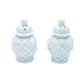 Light Blue Textured Jar Salt & Pepper Shaker Boxed Set