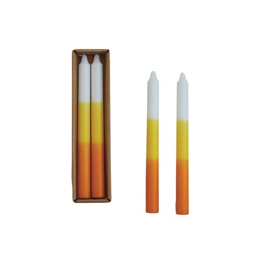 CC LG Taper Candle White, Yellow & Orange