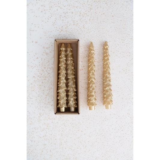 CC LG Cream Color TreeShaped Taper Candle