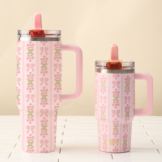 TDE 40 oz Lifestyle Flip Straw Tumbler-Oh So Fancy Pink