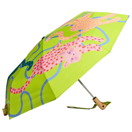 NEW Print! Lime Arty Cats Eco-Friendly Duck Umbrella