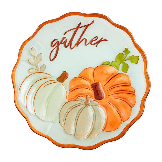 MP glass ruffle gather platter
