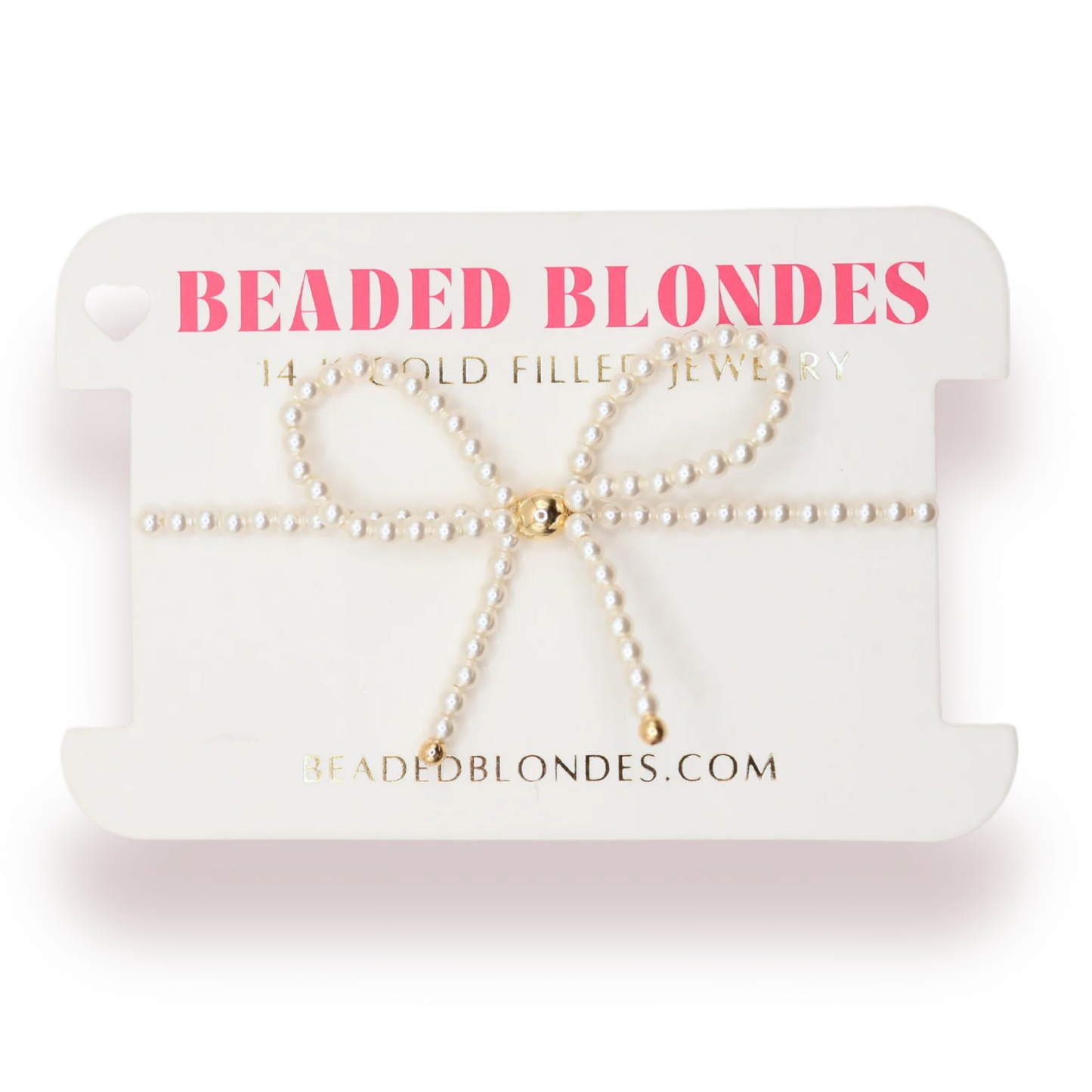 Beaded Blonde Pearl Bow Bracelet