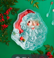 MP Glass Santa Plate with picks