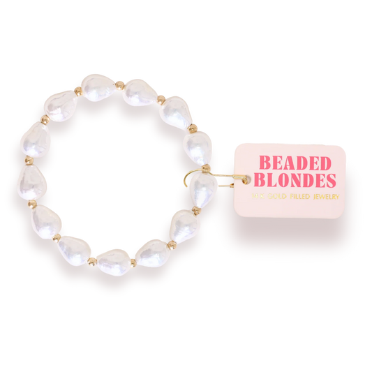 Beaded Blonde Saylor Pearl Bracelet