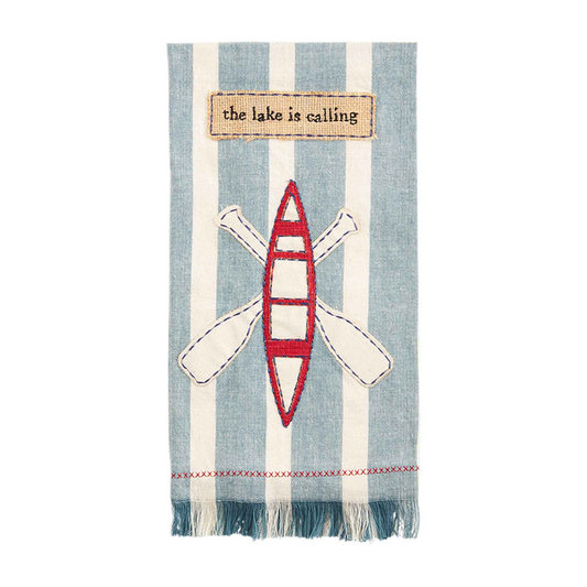 MP "lake is calling" tea towel