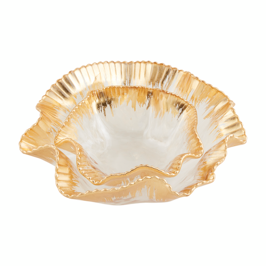 MP Gold Edge Ruffle Bowl Set