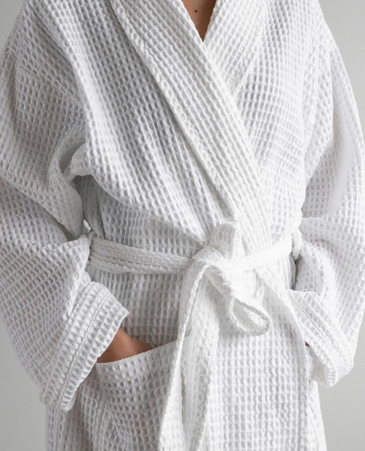 AP Child White Waffle Robe