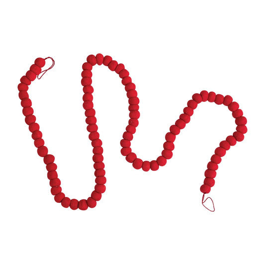 CC garland-wool/felt red ball
