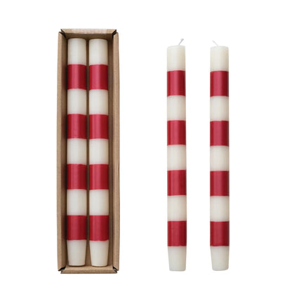 CC  LG Stripe Taper Candles