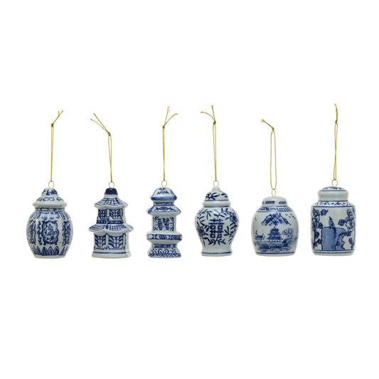 CC blue ginger jar ornament