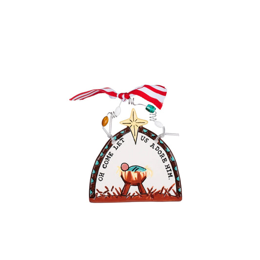 Oh Come let us Adore Him Flat Ornament
