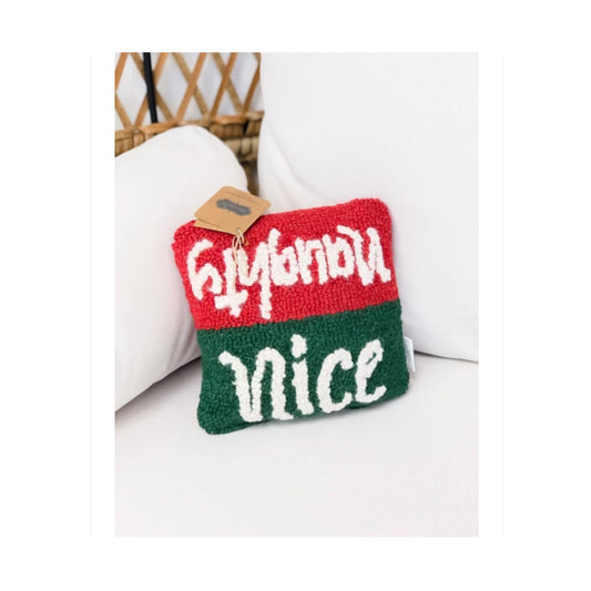 Mini Naughty and Nice Pillow