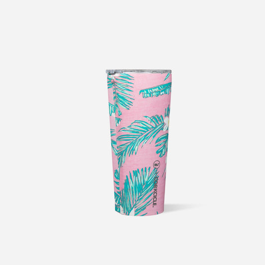 Vineyard Vines Tumbler - Pink Tropical Flowers