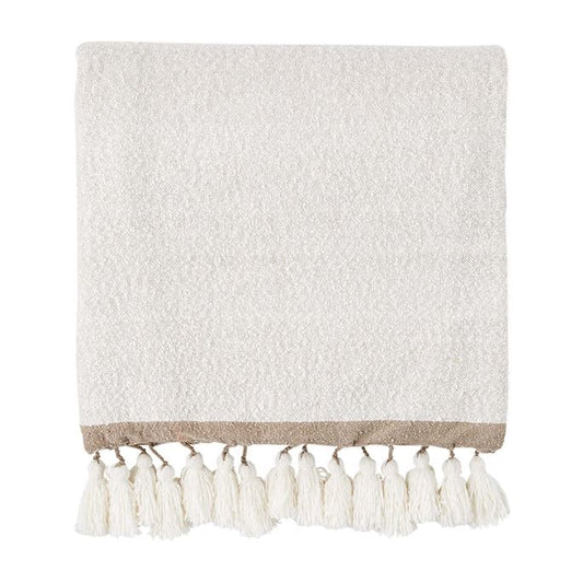 Border Tassel Throw - Cream